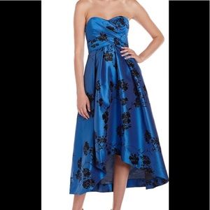 NWT Shoshanna Dawn high low dress. Size 2. Blue with black floral print.